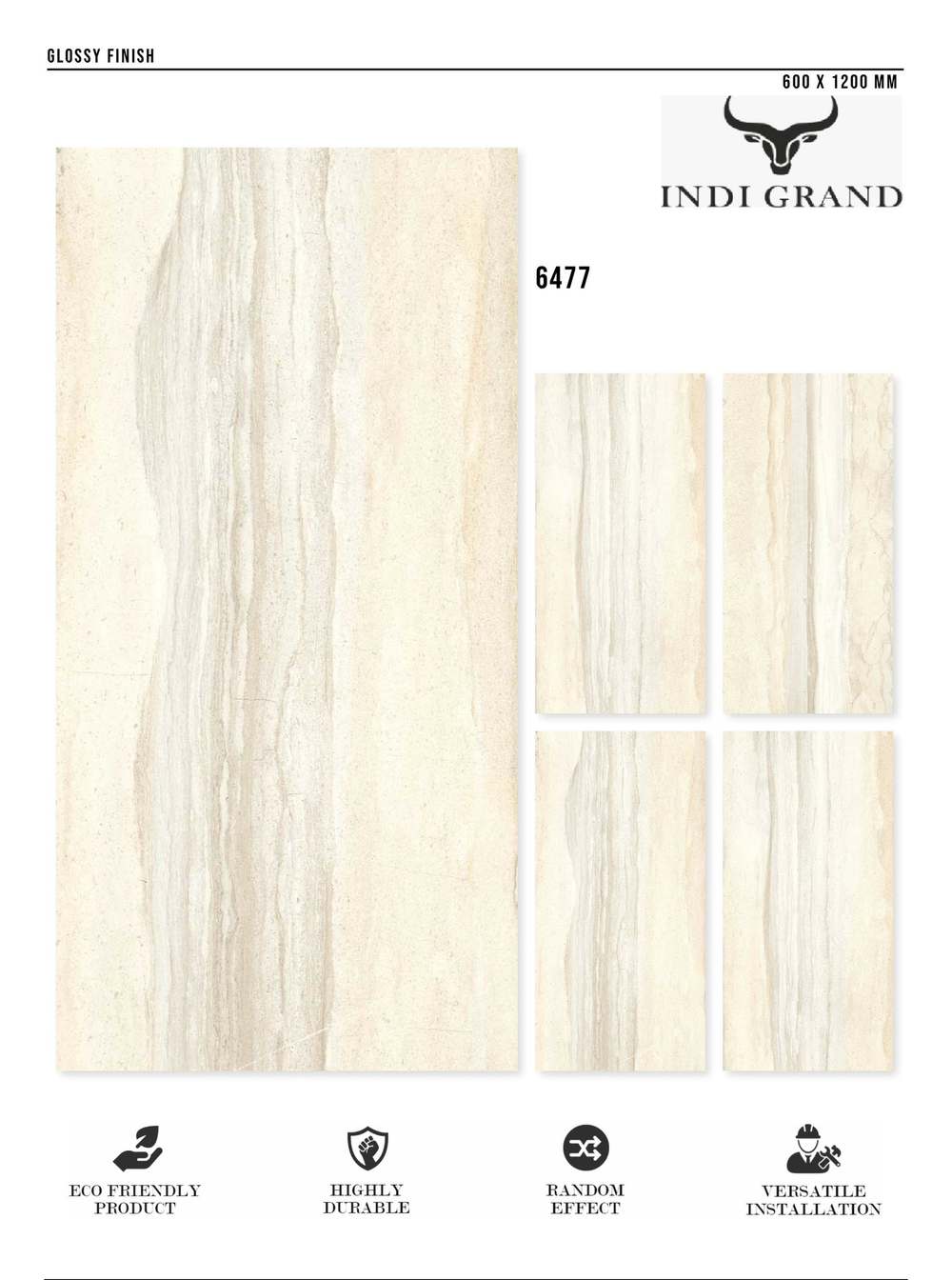 Керамогранит glossy №6, 60х120, 6477