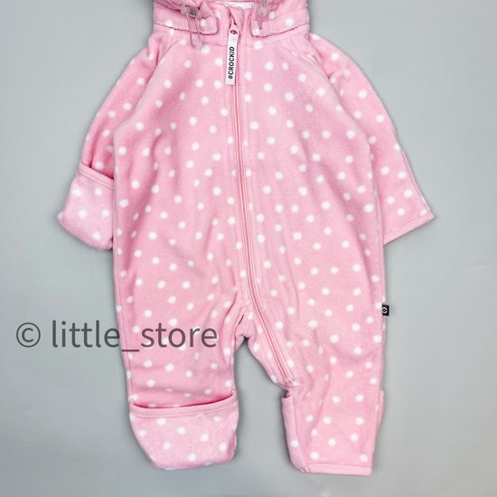 Комбинезон флисовый "Зайчик с точками" Розовый