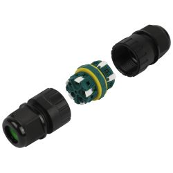 Коннектор ЭРА NO-224-674 кабельный прямой 5-Pin 0.5-2.5 мм2 безвинтовой IP68 | Соединители кабельные IP68