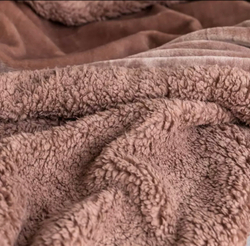 Плед двуспалка Коричневый Барашка Велюр-Плюш 200х230