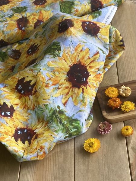 ПОДСОЛНУХИ НА ГОЛУБОМ, 100% хлопок Handmade Fabrics 2