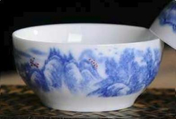 268068 Пиала БЕСЕДКА "Хижина в горах" h=2,5см, d=6,5см, 50мл, фарфор белый