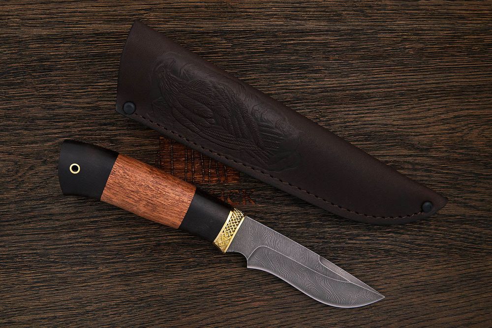 Нож туристический Эльбрус Тайга, клинок 110мм, дамаск