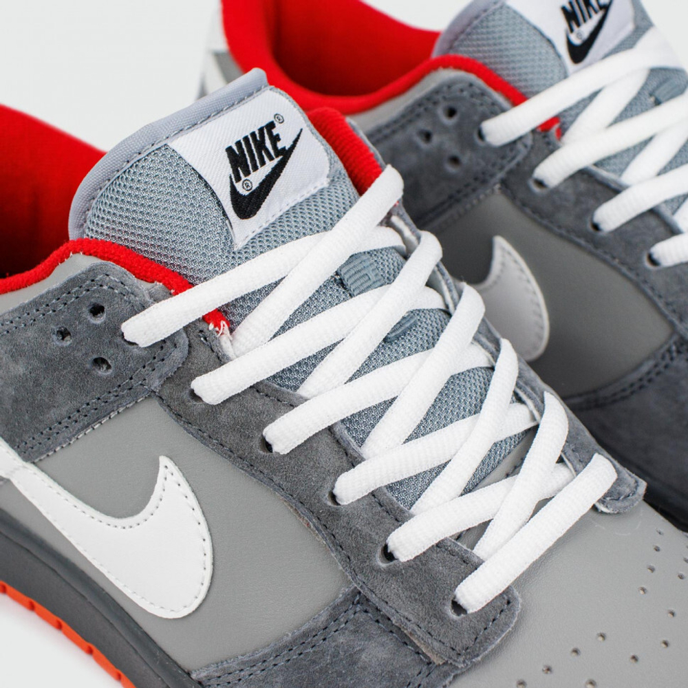 кроссовки Nike Dunk Low Grey / White / Red Ftwr.