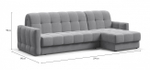Угловой диван Босс Слип 160 Велюр Монолит сталь