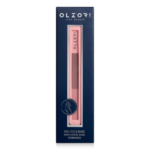 OLZORI VIRGO NAIL 02, 2-Е пилочка-баф для ногтей, 2 абразивные поверхности, в силиконовом чехле