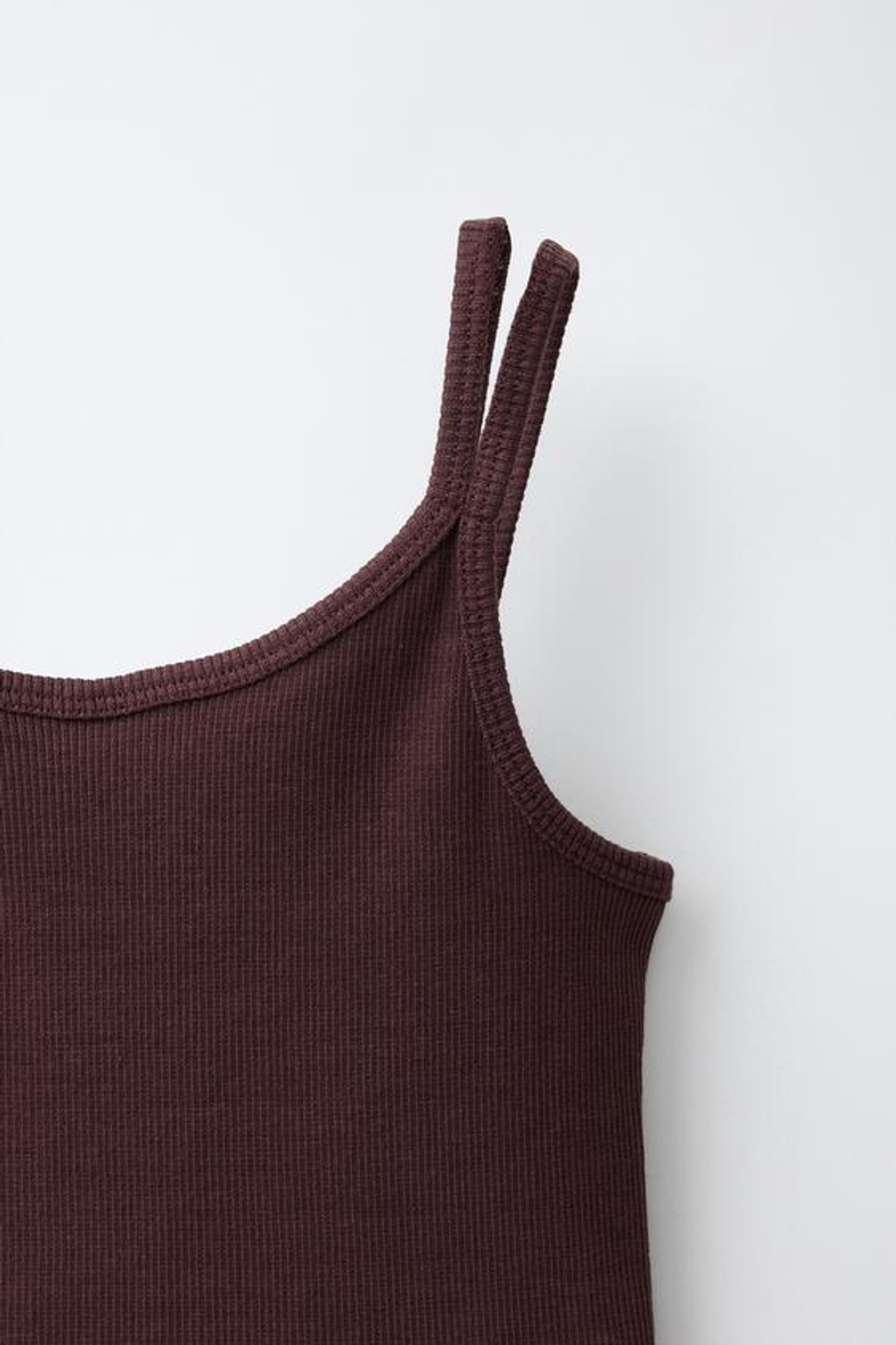 ZARA КОМПЛЕКТ В РУБЧИК ИЗ ТОПА И ПРЯМЫХ БРЮК, КОРИЧНЕВЫЙ