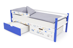 Детская кровать тахта Бельмарко Svogen сине-белый барашки