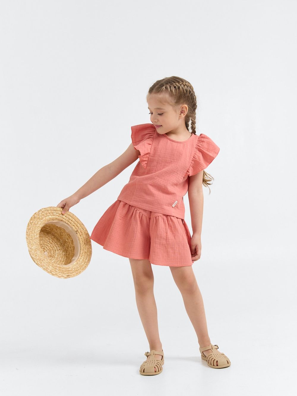 Шорты муслиновые "Клубничный смузи"