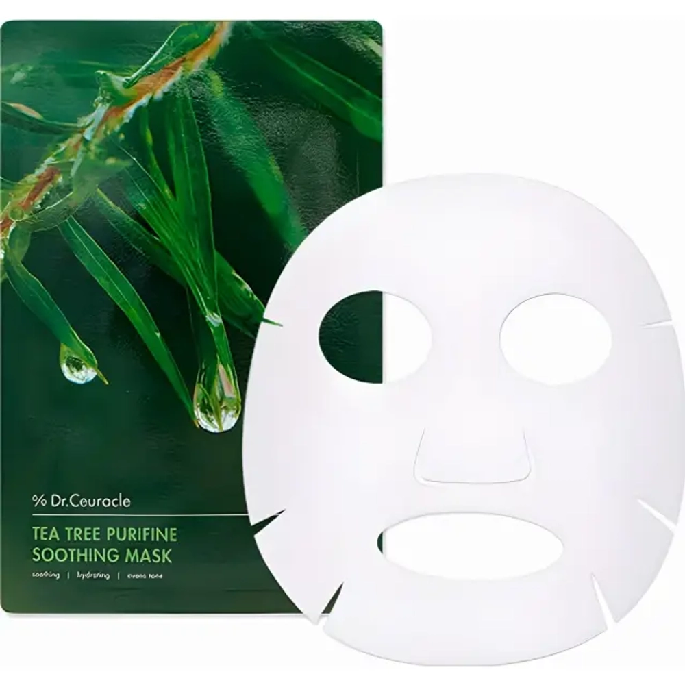 Dr. Ceuracle, Успокаивающая тканевая маска для лица "Чайное дерево" Tea Tree Purifine, 23 мл * 10 шт