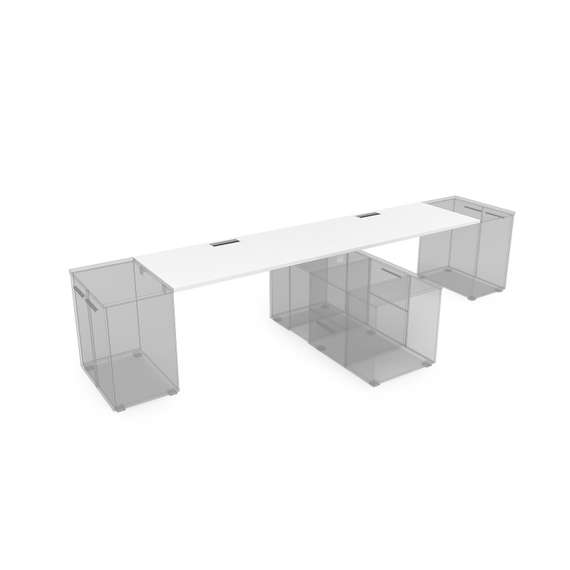 СЛДТ.974 Стол системы БЕНЧ линейный на 2 места, крепление к тумбам (3200*700*750)