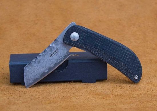 Складной нож Mcusta Petit c клинком из стали VG-10 San Mai (Laminated Stainlesss Damascus) рукоять Micarta