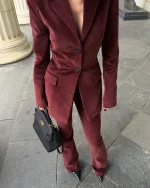 Жакет классический вельветовый, Бордовый