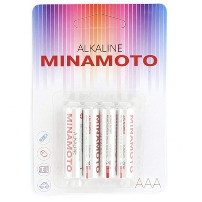 Батарейка щелочная MINAMOTO LR03 (AАА) 1.5В (4 шт) (Цвет: серебристый)