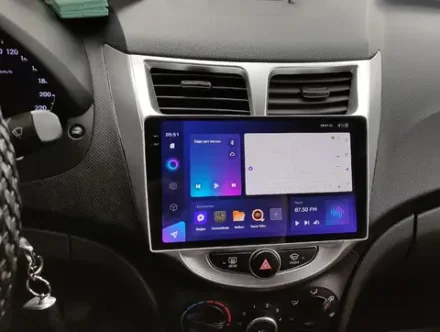 Магнитола для Hyundai Solaris 1 2010-2016 (рамка серебро) - Teyes CC3-2K-360 на Android 10, 2K QLED, 6Гб+128Гб, CarPlay, 4G SIM-слот, 4 камеры в комплекте