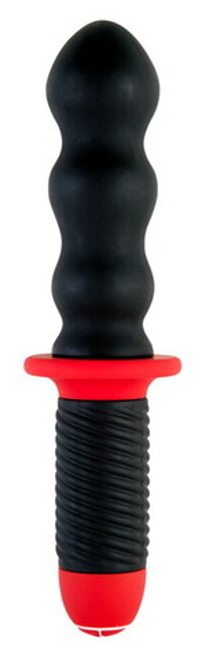 Вибратор с двумя моторами Black & Red (10 режимов) (Цвет: черный с красным)