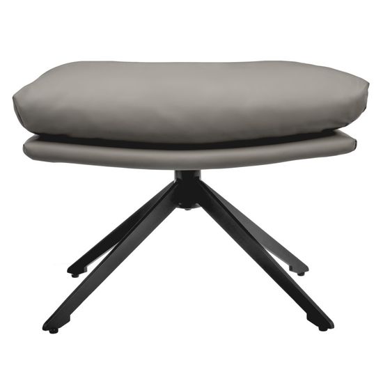 Комплект кресло HUG светло-серый, экокожа, шенилл с оттоманкой светло-серый, экокожа