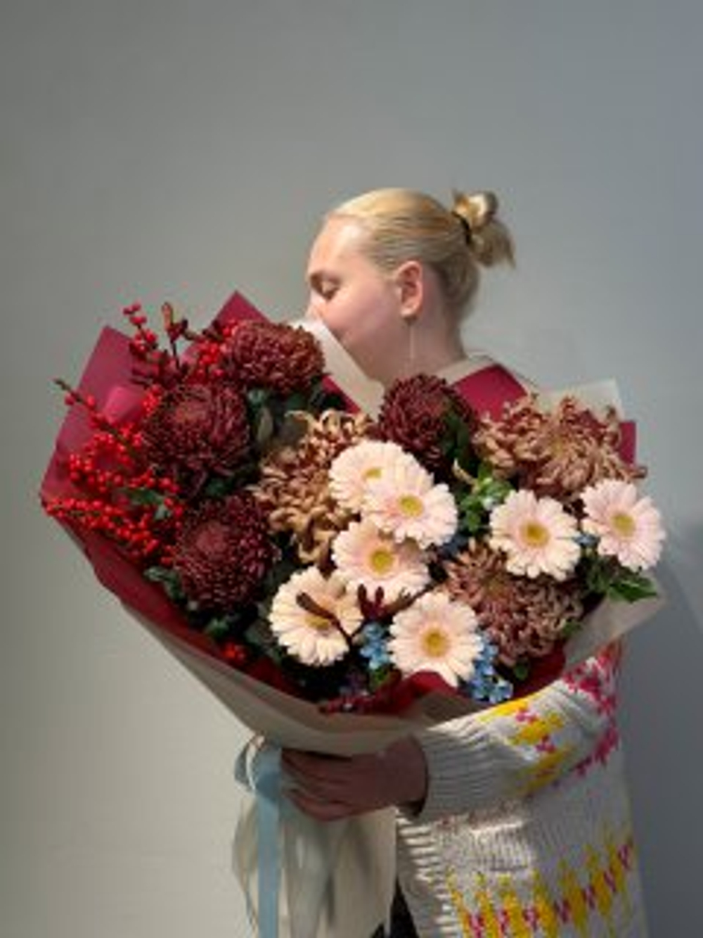 Букет "Нежное бордо"