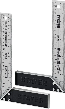 Профессиональный угольник с нержавеющим полотном, 250 мм // STAYER STABIL Professional