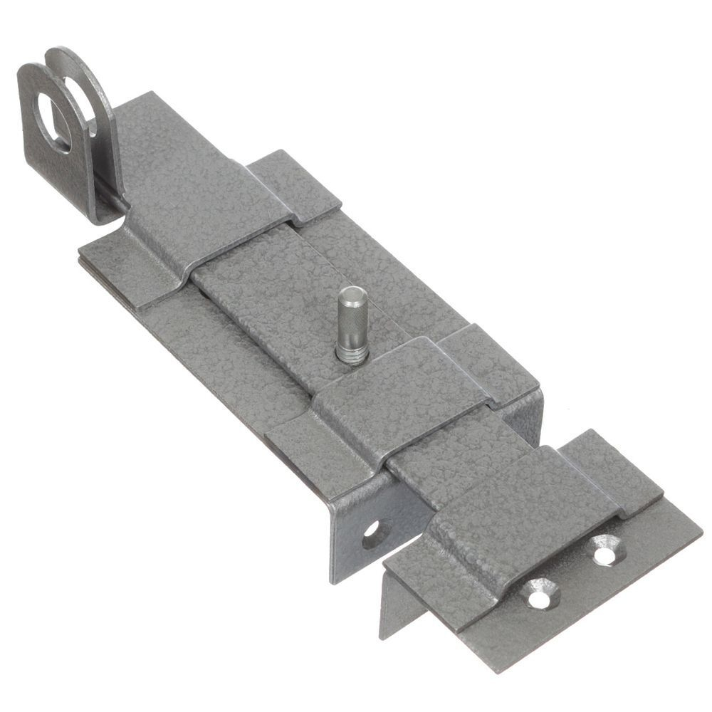 Засов накладной, с проушинами, Делга, сер