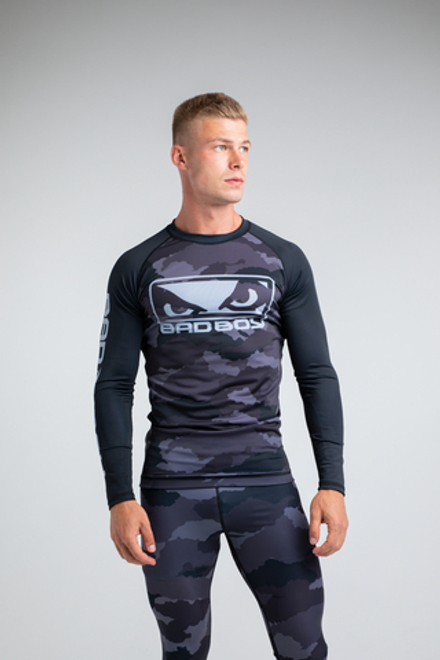 Рашгард Bad Boy Fighter черный/серый камуфляж