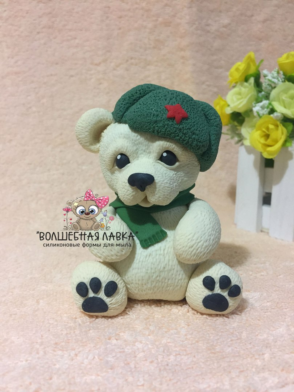 Силиконовая форма Мишка в ушанке