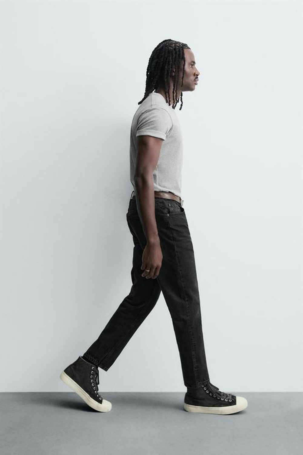 ZARA УКОРОЧЕННЫЕ ДЖИНСЫ SLIM FIT, УГОЛЬНЫЙ