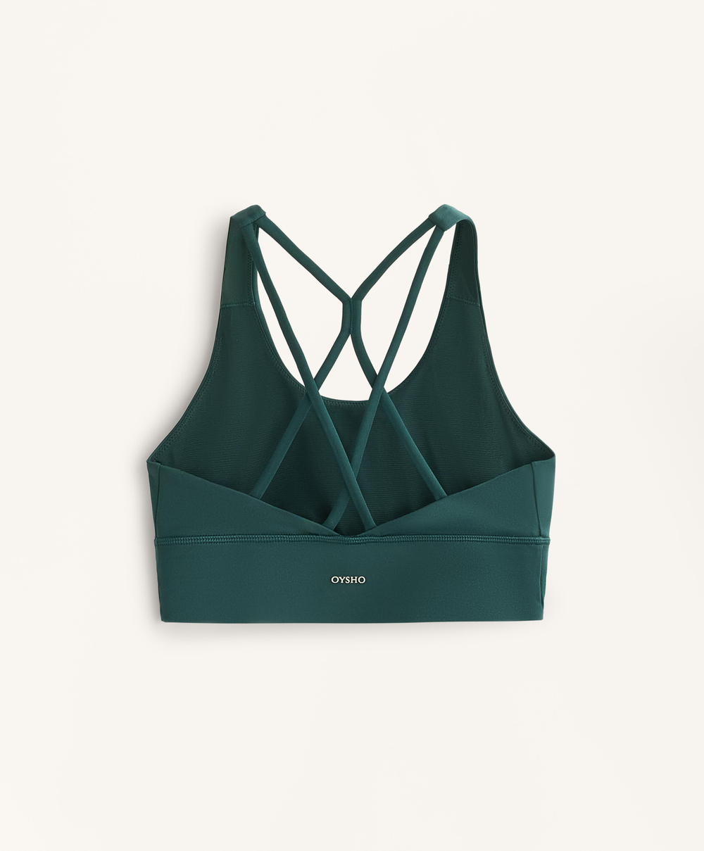 Oysho Спортивный бюстгальтер Comfortlux со средней степенью поддержки, бутылочный