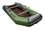 Броня-340 СК слань+киль зеленый-черный (Лодка ПВХ под мотор с усилением)