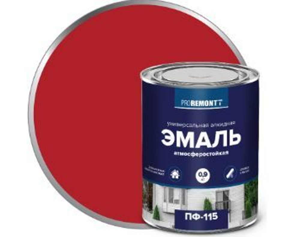 Эмаль ПФ-115 PROREMONTT красный 1,9 кг