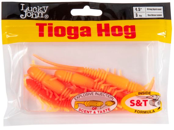 Виброхвосты съедобные LJ Pro Series TIOGA HOG 4.5in (11,4 см), цв. T54, 5 шт.