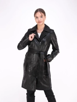 Плащ женский из натуральной  кожи