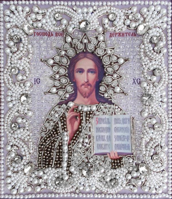 ЖС-6-СБ Набор для вышивания хрустальными камнями Господь Вседержитель (белый)