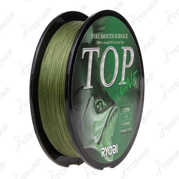 Шнур TOP PE4X-120M 1.5/d-0.203mm Dark green Ryobi