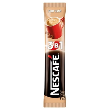 Нескафе растворимый кофейный напиток 3 в 1 Мягкий, пакет, 20 шт. по 14,5г. Nescafe