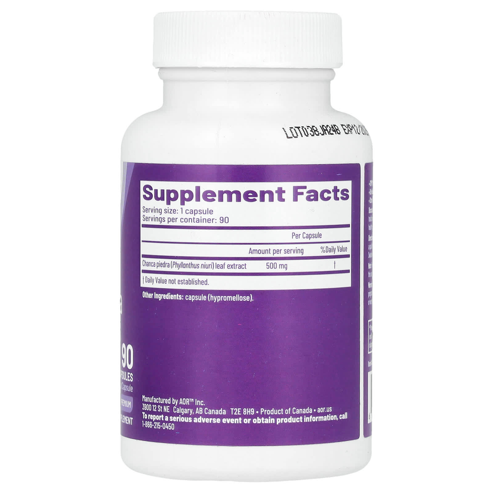 Advanced Orthomolecular Research AOR, «Чанка пьедра» (chanca piedra), 90 растительных капсул