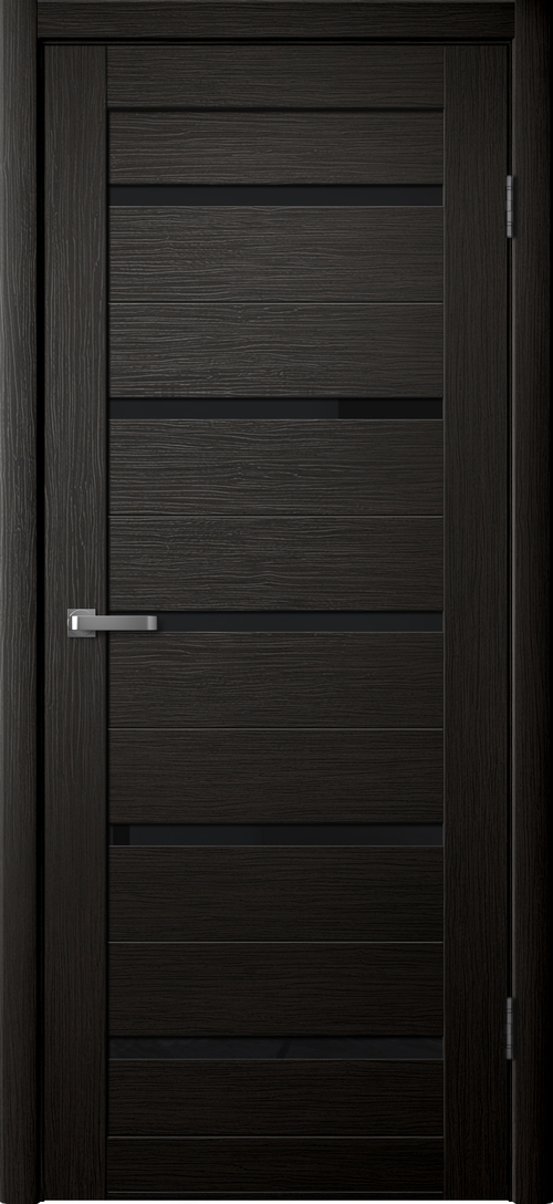 Межкомнатная дверь Lite Doors L26 (Чёрное стекло) Венге 3D