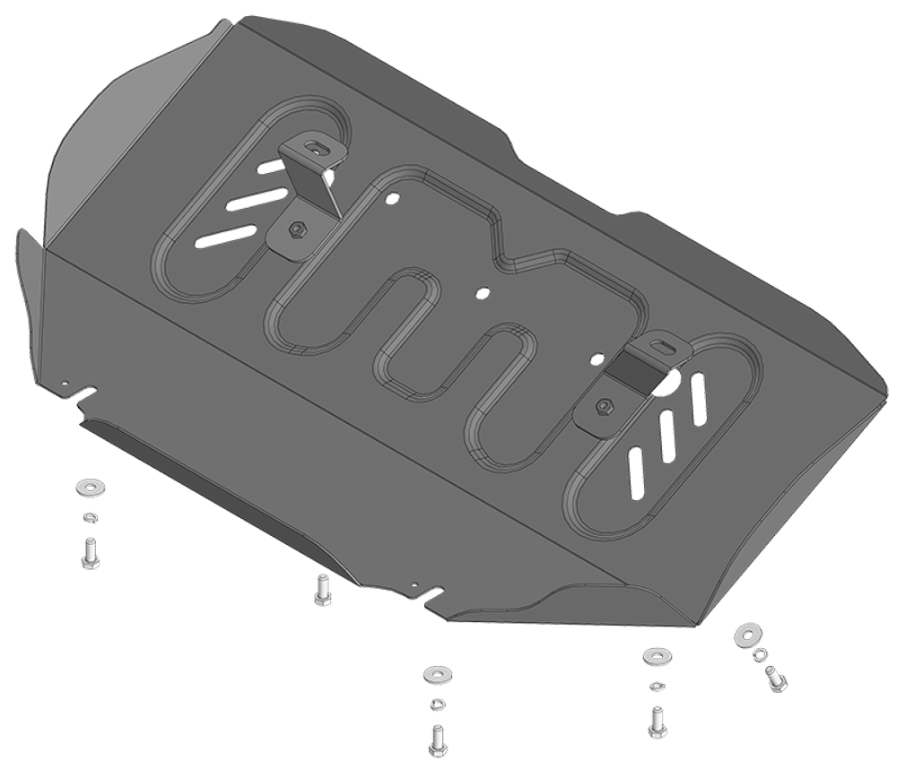 Защита радиатора 2 мм, Сталь. для Foton Tunland G7 2024-н.в., Motodor.77503