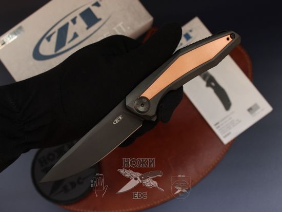 Складной нож Zero Tolerance 0470S110V c клинком из стали CPM-S110V, рукоять медь / титан
