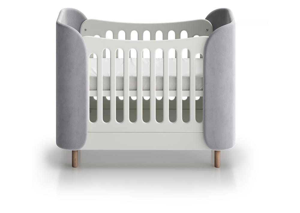 Кроватка KIDI Soft mini cпальное место 60*120 см (серый)