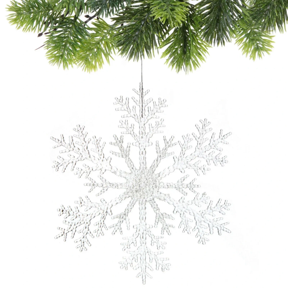 Подвеска новогодняя «Сияющая снежинка» 32 см, Белый