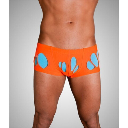 Мужские трусы хипсы оранжевые с бирюзовыми вставками Wild Milk Wonderland Hip Boxer Orange