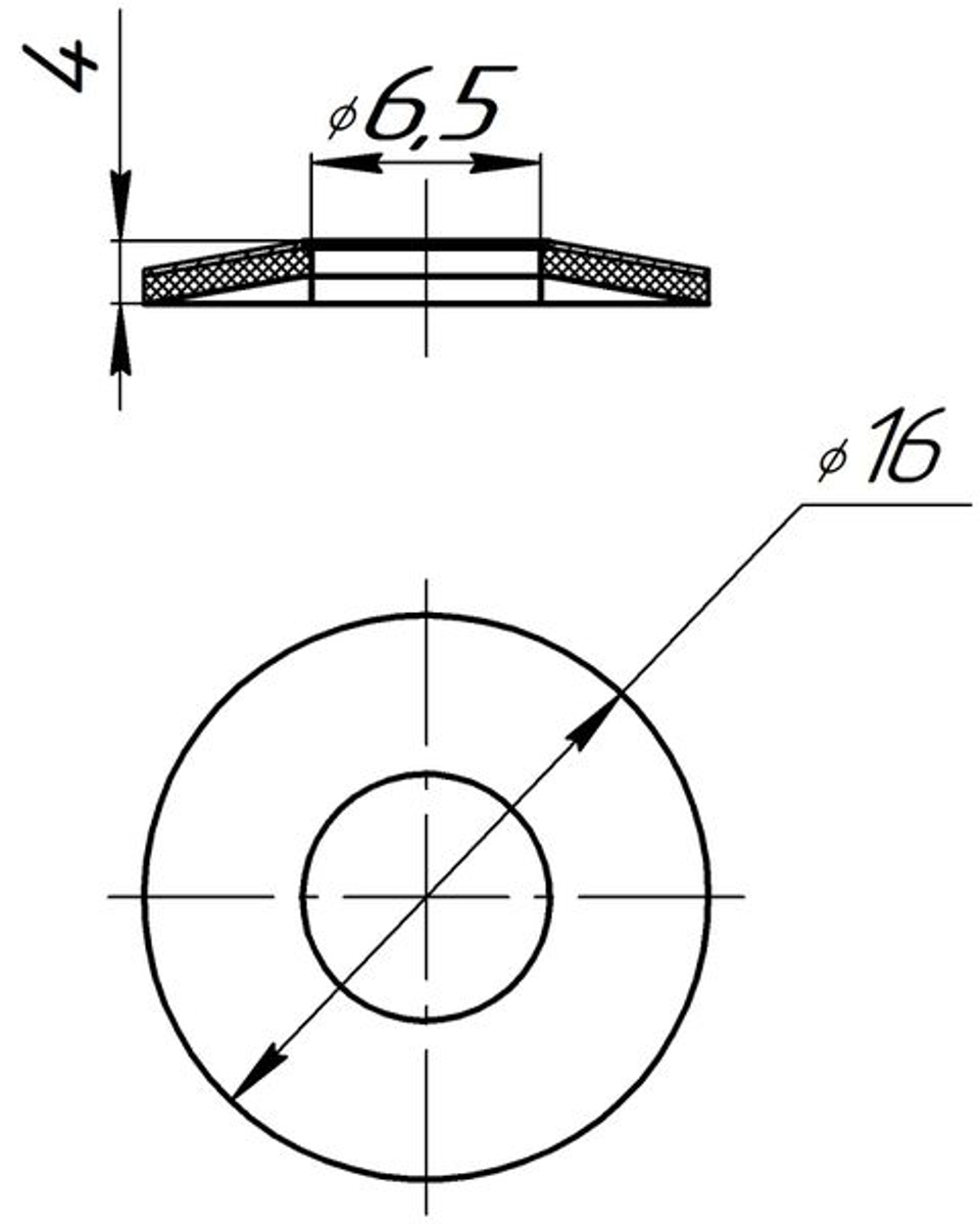 Шайба EPDM для кровельных саморезов 6,3x16мм EKF (200.00 шт.)
