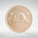 Canada, 5 Cents, 1998 – Elizabeth II (Third Portrait), VF