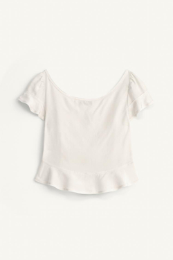 ZARA ТОП С КОРОТКИМИ РУКАВАМИ - LIMITED EDITION, ЦВЕТ ЛЬДА