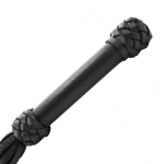 Черная кожаная плеть 60см с плетением турецкие головы БДСМ Арсенал 54029