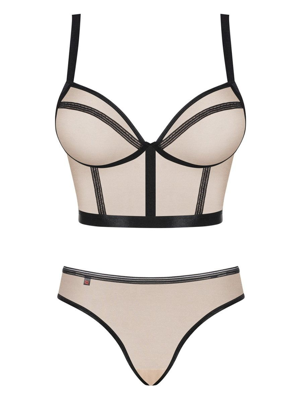 Стильный комплект нижнего белья Nudelia (Размер: L-XL) (Цвет: телесный с розовым)