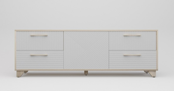 Тумба-створка ТВ Копенгаген (дуб сонома, белый матовый)