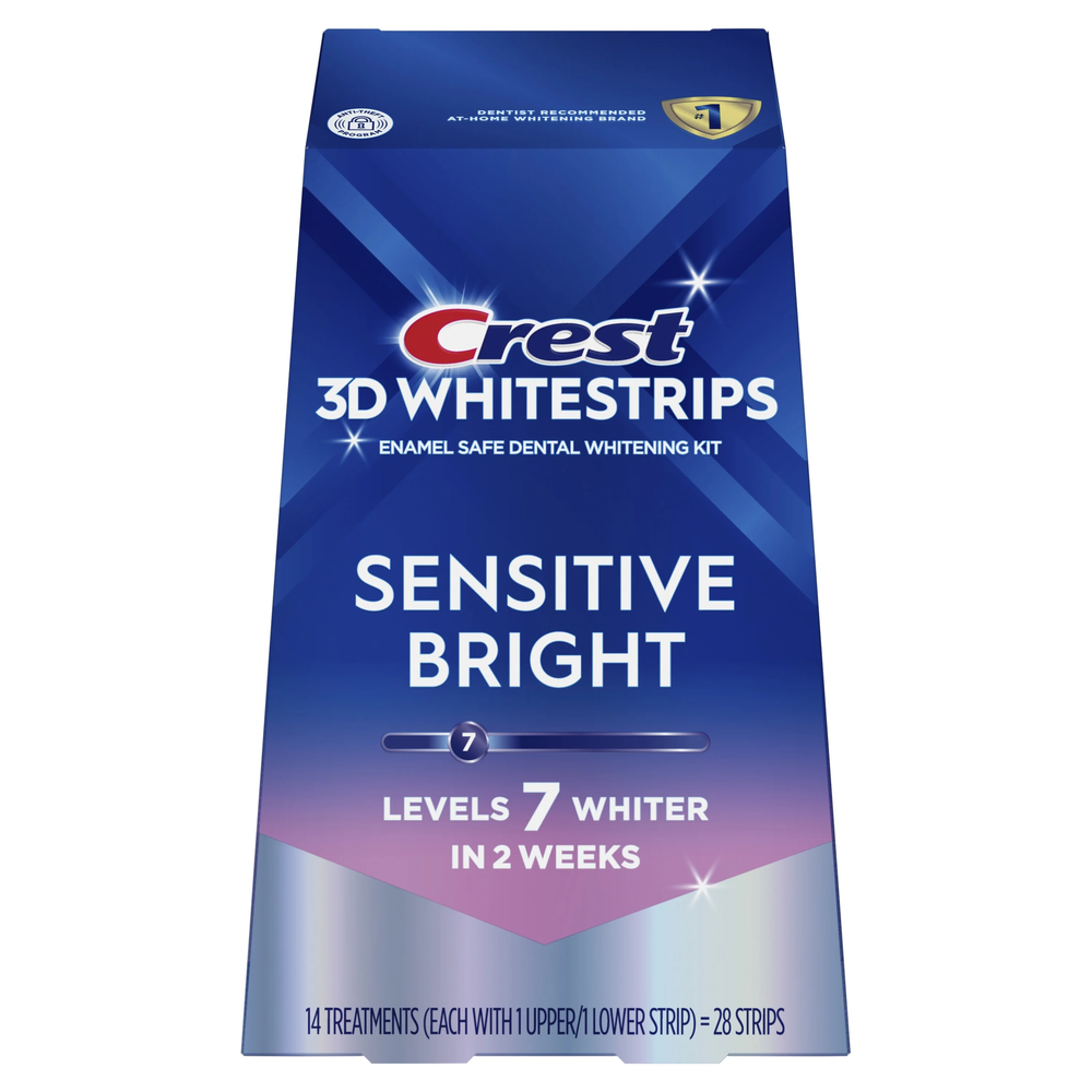 Отбеливающие полоски для зубов Crest 3D Whitestrips Sensitive Bright