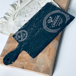 Lenardi 232-026 Сервировочная доска/блюдо 37,5см для сыра BLACKWOOD в под.уп.(х16)Фарфор